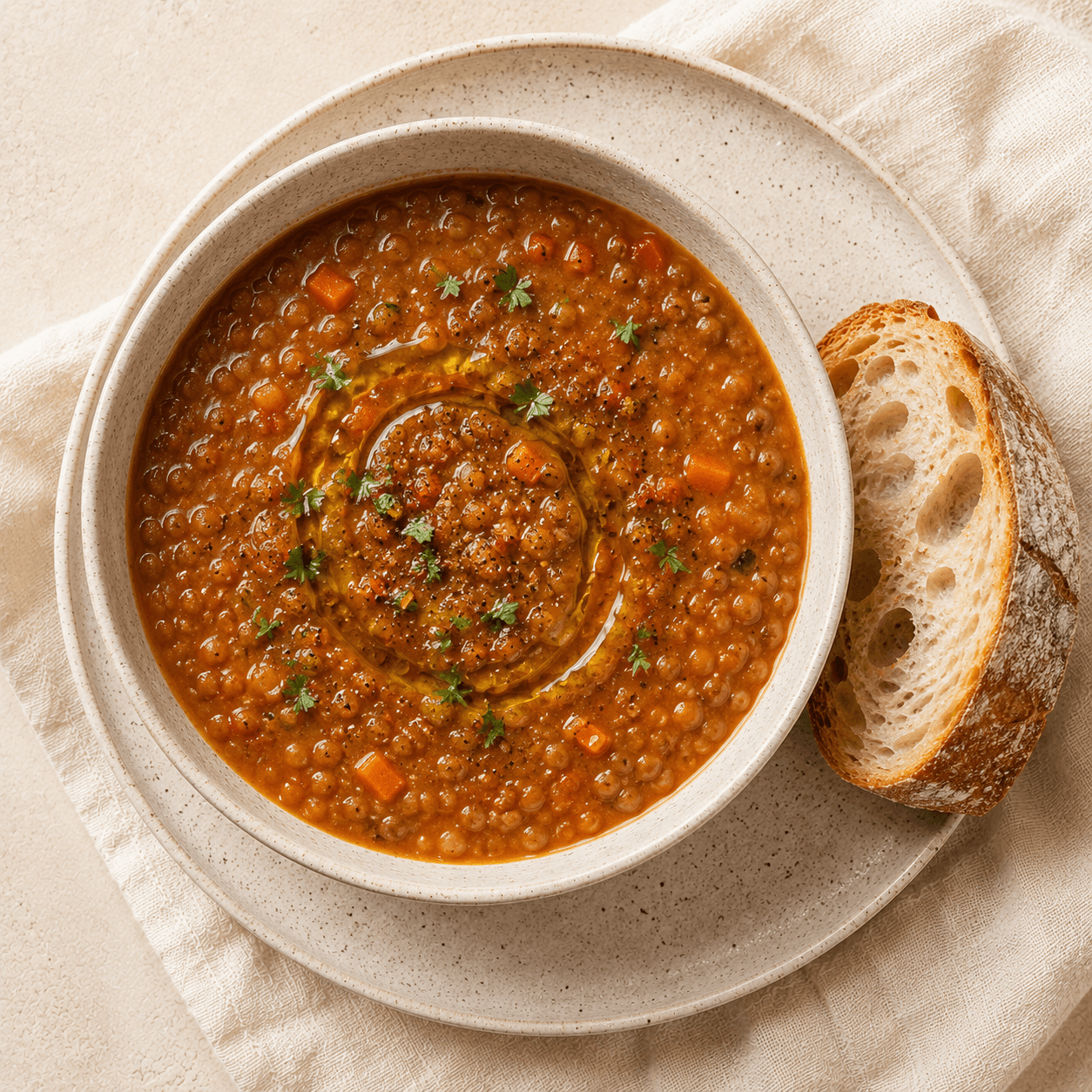 Lentil Soup & Bread